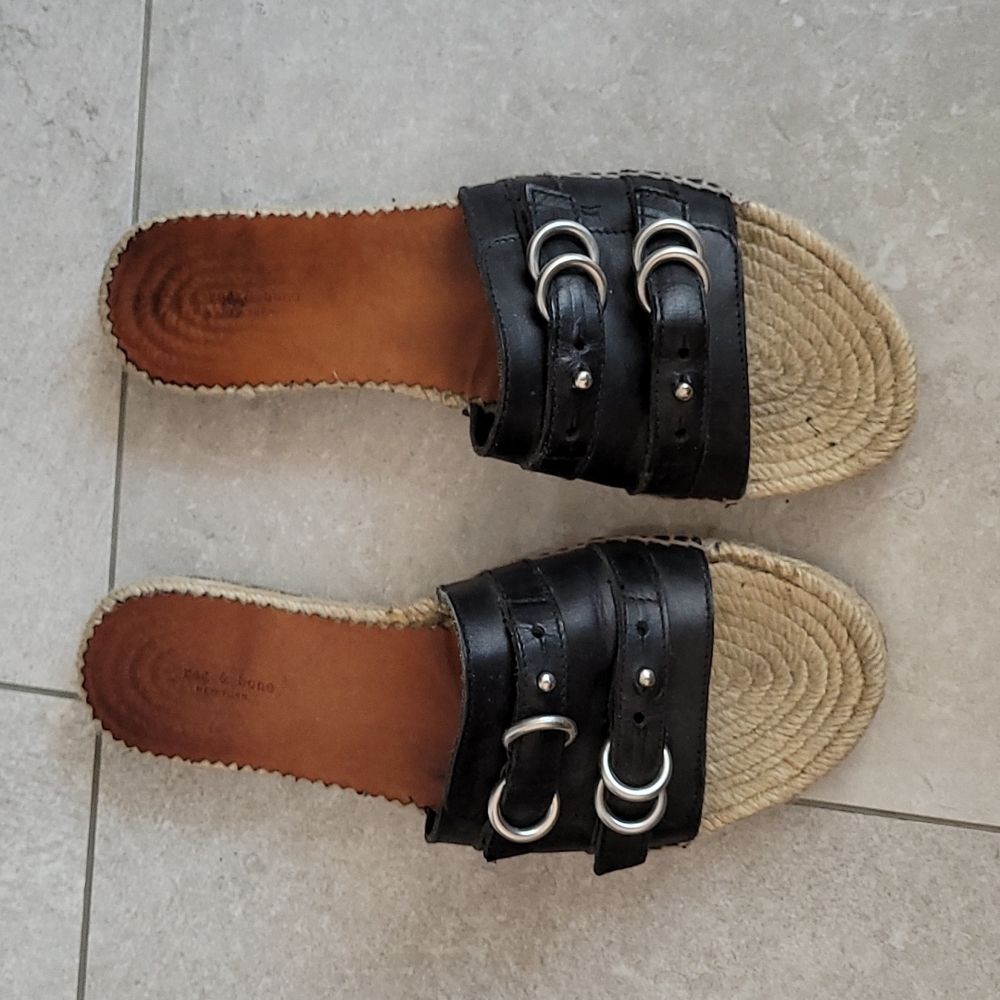 Rag & Bone Black Leather Sandals